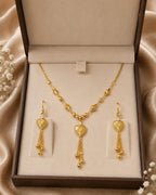 Elegant Heart Tassel Necklace Set